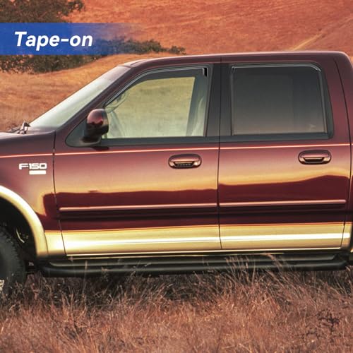 Window Visors Rain Guards for 2001 2002 2003 Ford F150 Crew (2001-2003 f150 SuperCrew)