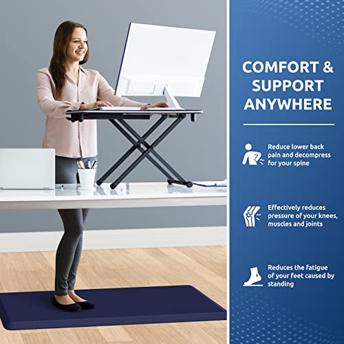 Kitchen Mat Cushioned Anti Fatigue Kitchen Rug 0.8inch Waterproof Non Slip Kitchen Rugs and Mats Standing Desk Mat Comfort Floor Mats for Kitchen Sink Office (Blue / 39"L x 17.3"W x 0.8"Th)