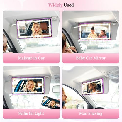 2PCS Car Sun Visor Vanity Mirror (Purple / 2PCS)