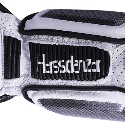 Unisex Leather Motorcycle Touch Gloves KM045 White (Small / White/Black)