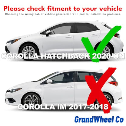 Window Deflectors Smoke Tinted in (For Corolla 20-26 Hatchback)