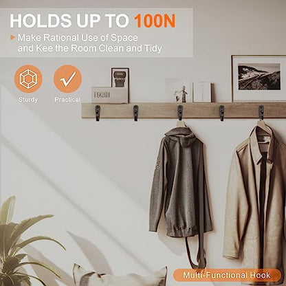 20 Pack Coat Hooks for Hanging (20pcs + Black)