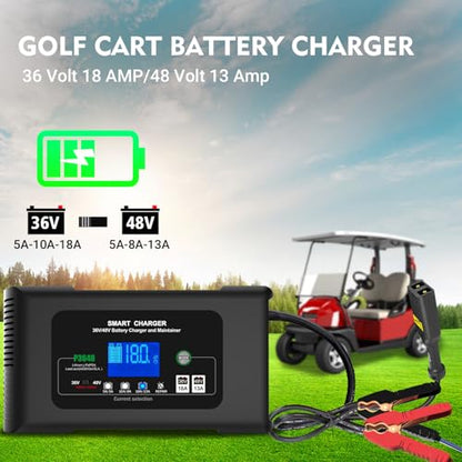 Golf Cart Battery Charger 36V 18A and 48V 13A Trickle Charger (D Style Plug)