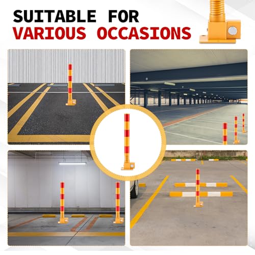2 Pcs Spring Parking Post Barrier (Red)