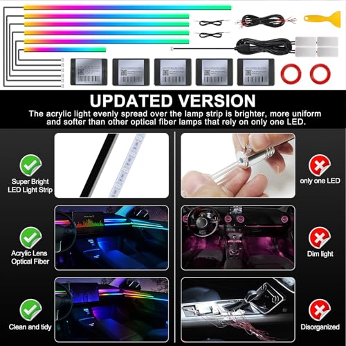 Dreamcolor Acrylic Interior Car LED Strip Light with Wireless APP (Dreamcolor 10 in 1)