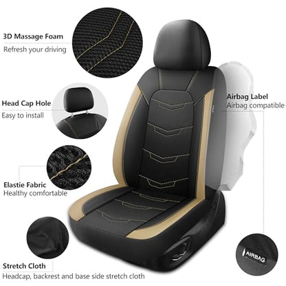 Front Car Seat Cover (N2 Black Beige / Front Seat)
