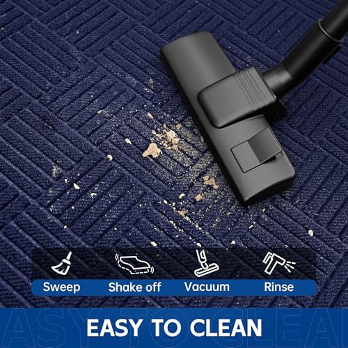 Durable Indoor Outdoor Door Mat (3' x 4' (Rectangular) / Blue-diamond)