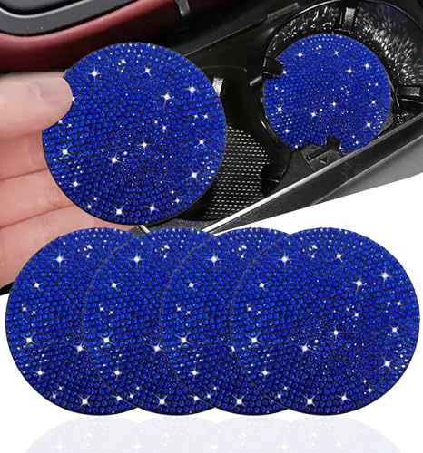 4pcs Bling Car Cup Holder Coaster (Blue / 4pcs)