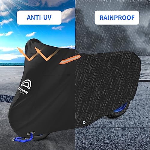 Motorcycle Cover (Black / XL-97"x41"x50")