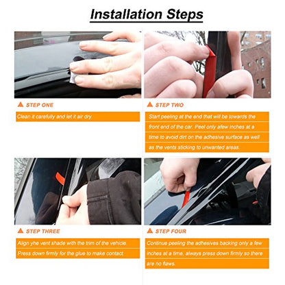 Tape On Rain Guards Compatible with Toyota RAV4 01 (for RAV4 4 Door 2001-2005 Out channel)
