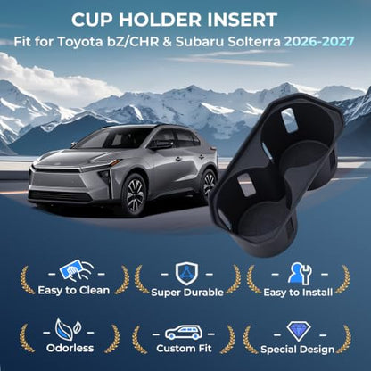Center Console Cup Holder Inserts for Toyota bZ (Fits for 2026-2027 bZ/bZ Woodland & Solterra)