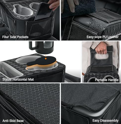 Universal Car Center Console Cup Holder Organizer Armrest Storage Box (12 X 8 X 5.3Inch)