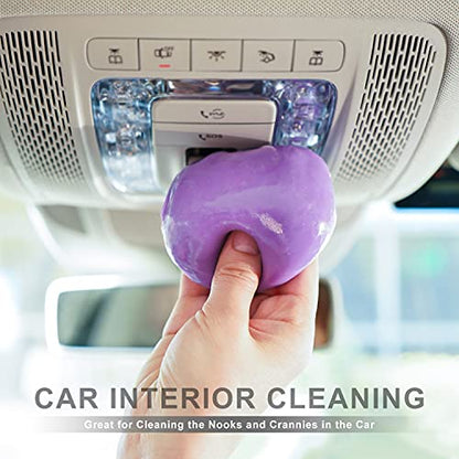 2Pack Cleaning Gel for Car Putty Car Vent Cleaner Cleaning Putty Gel Auto Tools Car Interior Cleaner Dust Mud for Cars and Keyboard Cleaner Slime Purple (Purple 2 Pack)