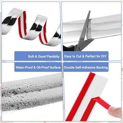 Wall Corner Protector Moulding Trim Peel and Stick (Silver / 1.6 In x 20 Ft)