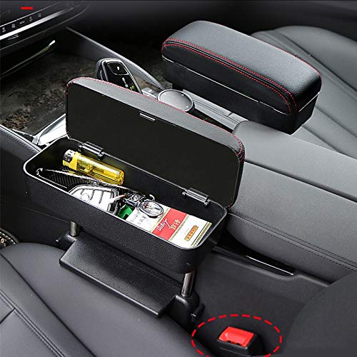 Car Armrest Box Adjustable Pad Refit Car Central Lift Armres Storage Organizer Box Arm Rest (Beige)
