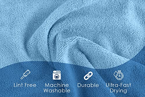 Microfiber Cleaning Cloths (Pack of 48 - 16x16 Inches / Blue)