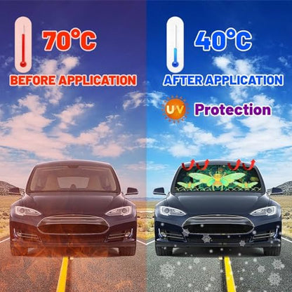 Funny Bee Car Windshield Sun Shade Umbrella Sunshade Block UV Rays Sun Visor Protector Auto Windshield Sunshade to Keep Vehicle Cool for Cars Trucks & Suvs 57 X 30 in (57'' X 30'' / style-AB10)