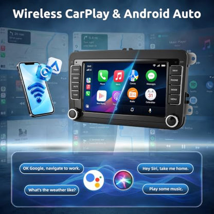 True 4+64G Android 15 Car Stereo with Wireless CarPlay Android Auto