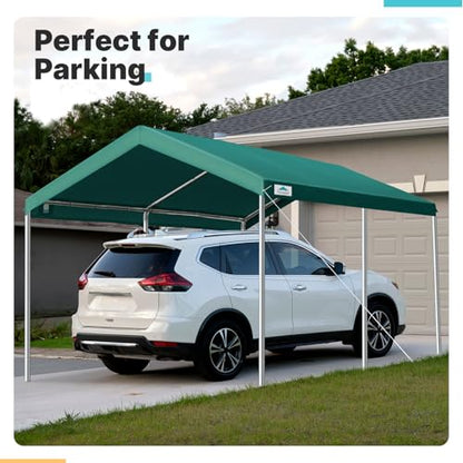 Adjustable 10x15 ft Heavy Duty Carport Car Canopy Garage Boat Shelter Party Tent (Green / 10'x15')