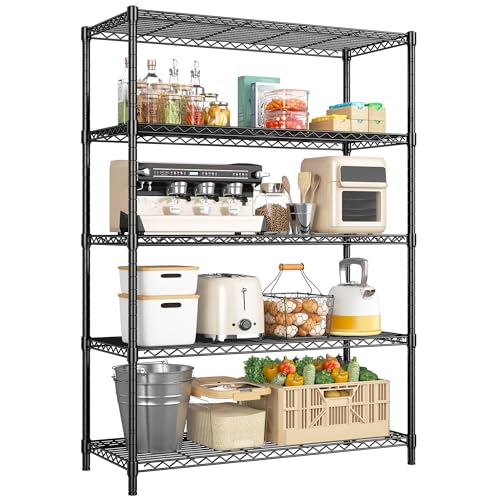 5 Tier Adjustable Storage Shelves (13.8"D x 35.5"W x 71.1"H)