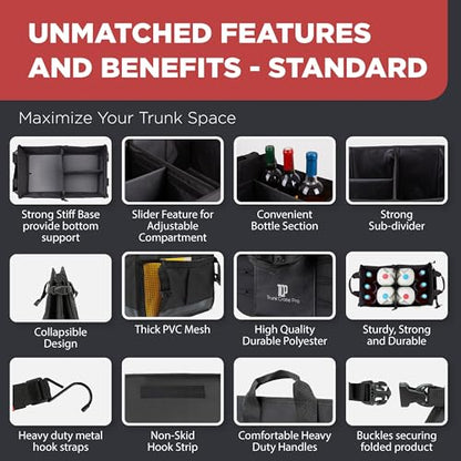 Car & Vehicle Trunk Organizer for SUV (Standard / Black)