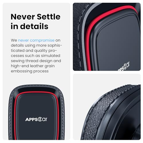 Magnetic Phone Mount for Car (Black-Red)