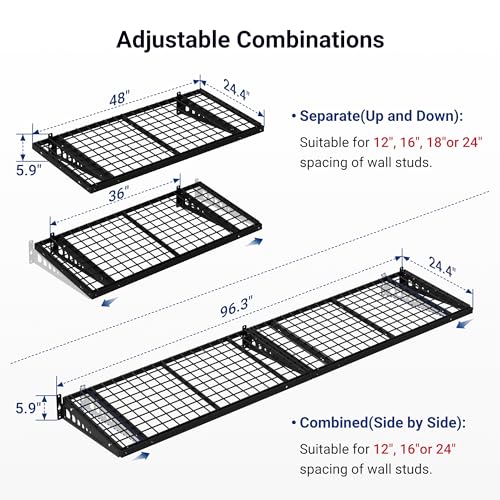 2x4ft Garage Storage (Black / 2 pack-2x4 ft)
