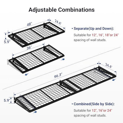 2x4ft Garage Storage (Black / 2 pack-2x4 ft)