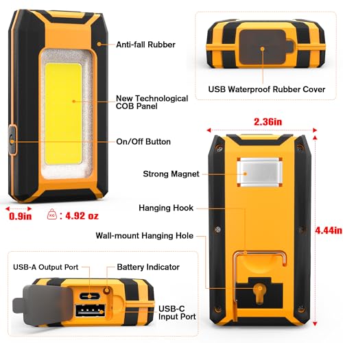2 Pack Rechargeable LED Work Light