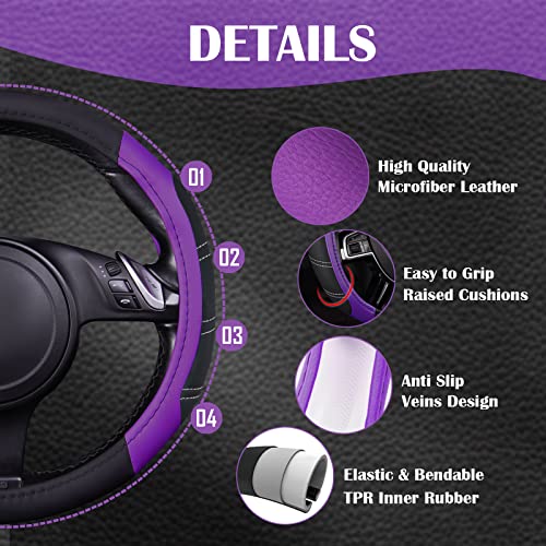 Line Rider Microfiber Leather Sporty 14.5 (Black＆Purple / Standard[14.5"-15"])
