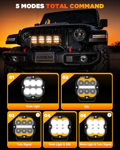 XP Ultra Series 3 Inch LED Pod Offroad Light with DRL & Turn Signal (XP-Ultra 3 Inch Amber/White Combo & DRL)