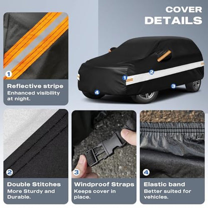 10 Layers Hatchback Car Cover Custom Fit for Volkswagen Golf (Black Gray / Custom Fit for Volkswagen Golf)