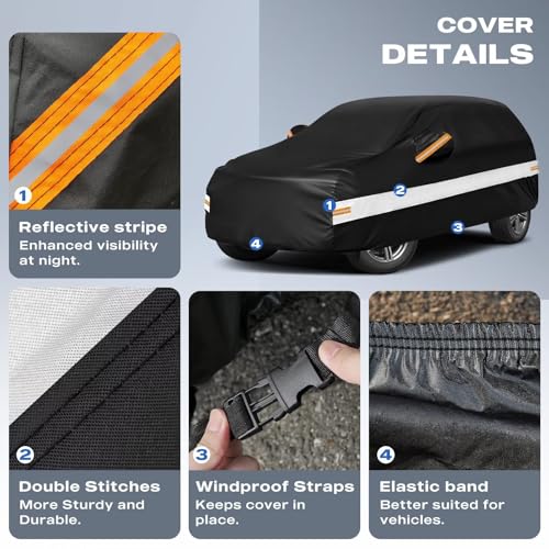 10 Layers SUV Car Cover Custom Fit for Subaru Ascent (Black Gray / Custom Fit for Subaru Ascent)