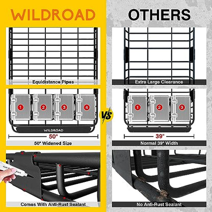 Rooftop Cargo Carrier Combo Roof Rack Cargo Basket 84" x 50" x 4" (84" x 50" x 4")