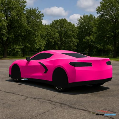 Car Cover I Fit for Corvette C8 I Indoor and Outdoor I Protection from Sun (Pink)