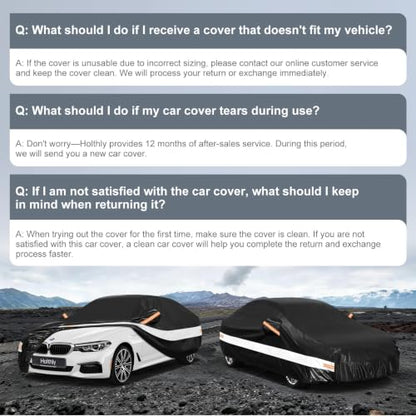 10 Layers Sedan Car Cover Custom Fit BMW 5 (Black Gray / Custom Fit for BMW 5-Series)