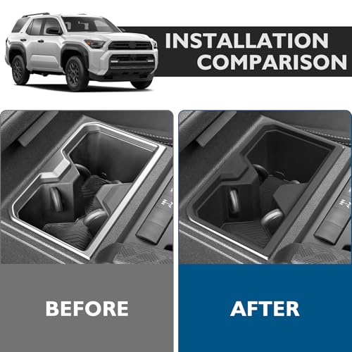 Car Cup Holder Insert Compatible with Toyota 4Runner 2025 2026 Accessories Silicone Material Center Console Cup Holder Protector Organizer (For 2025-2026 4Runner)