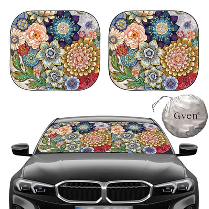 Windshield Sun Shade for Car 2 (Florals / Medium)