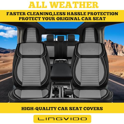 Car Seat Covers Full Set (Gray+Black / Full set)