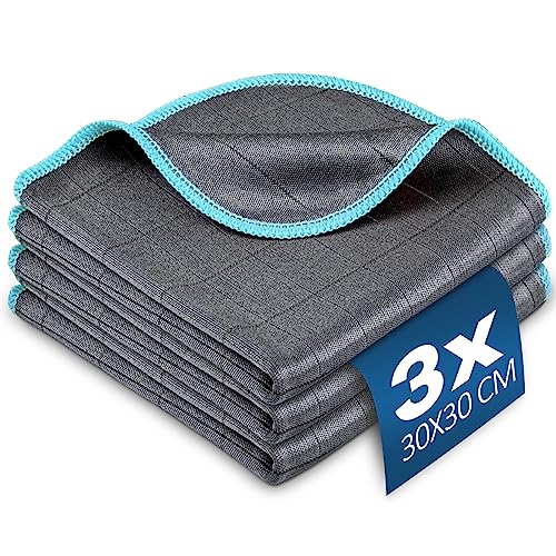 Glass Polishing Streak Free Miracle Cleaning Cloth (Grey-light Blue)