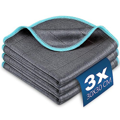 Glass Polishing Streak Free Miracle Cleaning Cloth (Grey-light Blue)