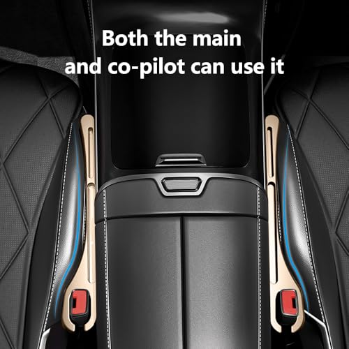 2026 Upgrade] 2PCS Car Seat Gap Filler with Phone Holder (Beige)