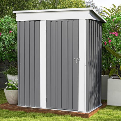 5x3 FT Outdoor Storage Shed (Gray / 5x3 FT)