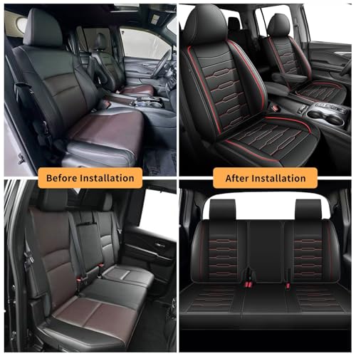 Custom Fit for Honda Ridgeline Seat Covers 2006 (016# Redline / Compatible With Front Seats Armrest)