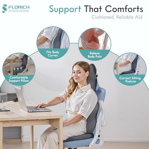 Car Seat Cushion and Lumbar Support Pillow for Office Chair Car (Deepgray / 3 Pieces)