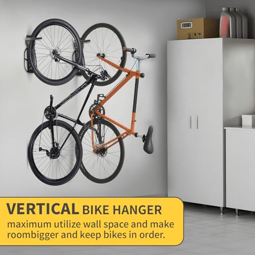 Vertical Bike Rack Wall Mount for Garage (2 Pack)