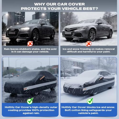 10 Layers Car Cover Custom Fit for Honda Accord (Black Gray / Custom Fit for Honda Accord)