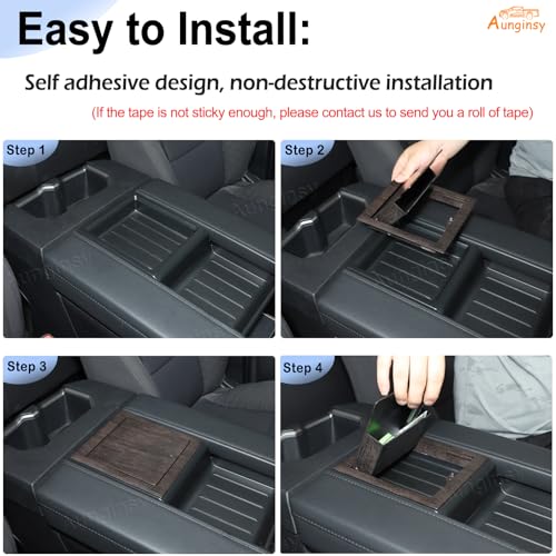 Car Armrest Hidden Storage Box for 2022 (Oak Grain Pattern)