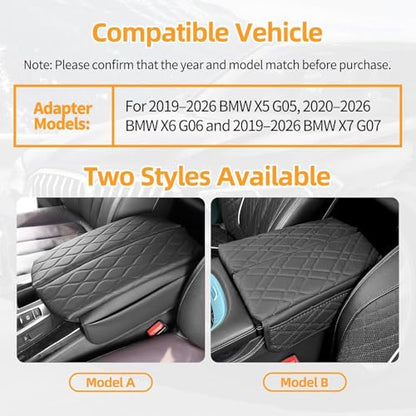 Leather Center Console Cover for BMW 2019 (B-Black)