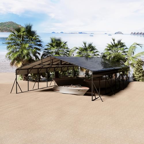 20' x 40' x 8.5' Heavy Duty Metal Carport with Galvanized Steel Roof (20x40 FT Upgrade)